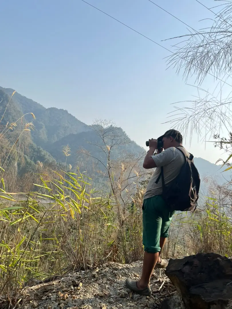 Birdwatching in Zhemgang forests near Panbang Ecolodge, Bhutan