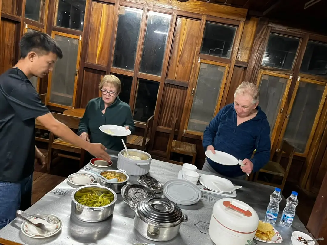 locally sourced oragnic Bhutanese food on the table